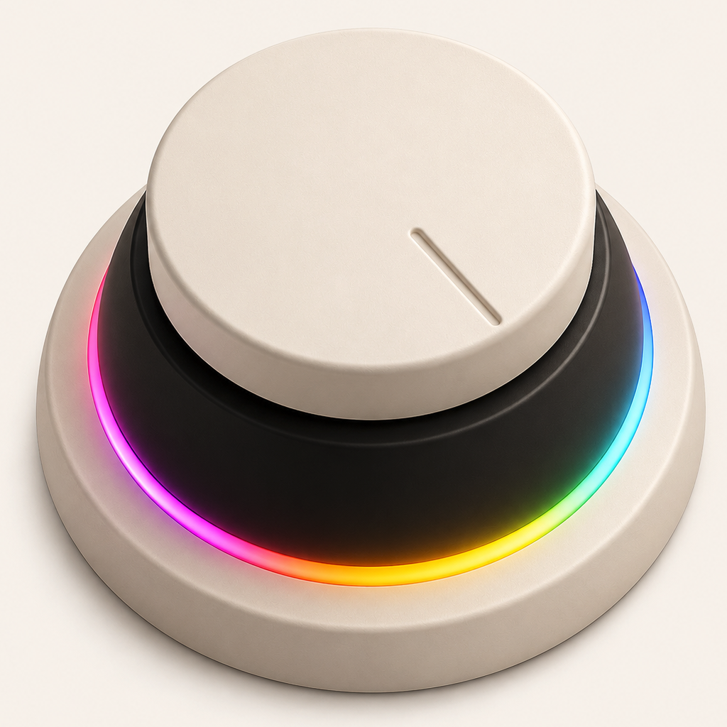 Songtoys: a single glowing rainbow knob